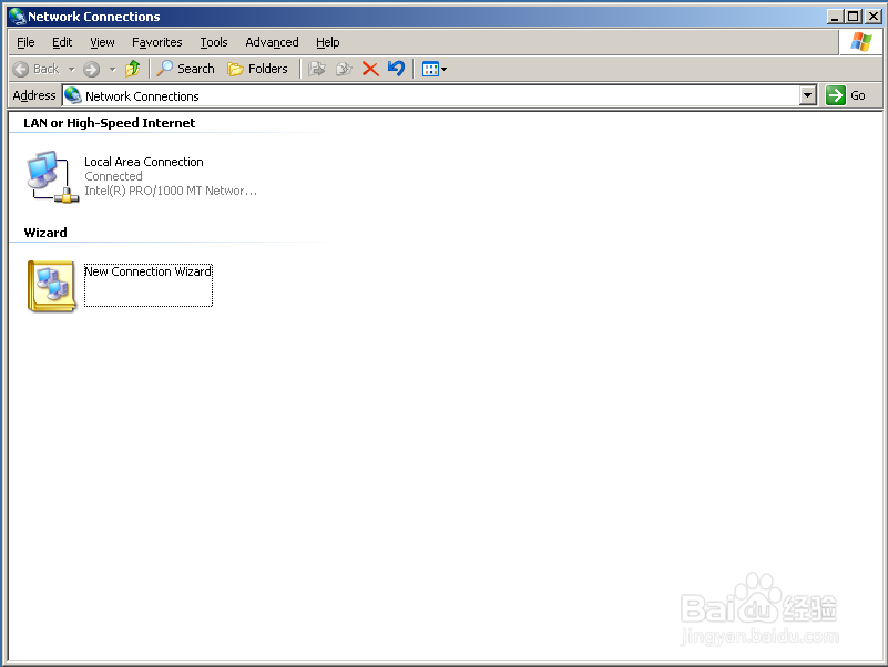 英文版Server 2003如何打开Network Connections