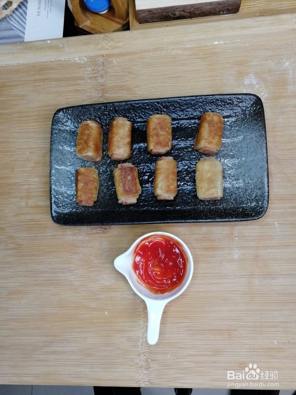 肉酥皮卷制作步骤