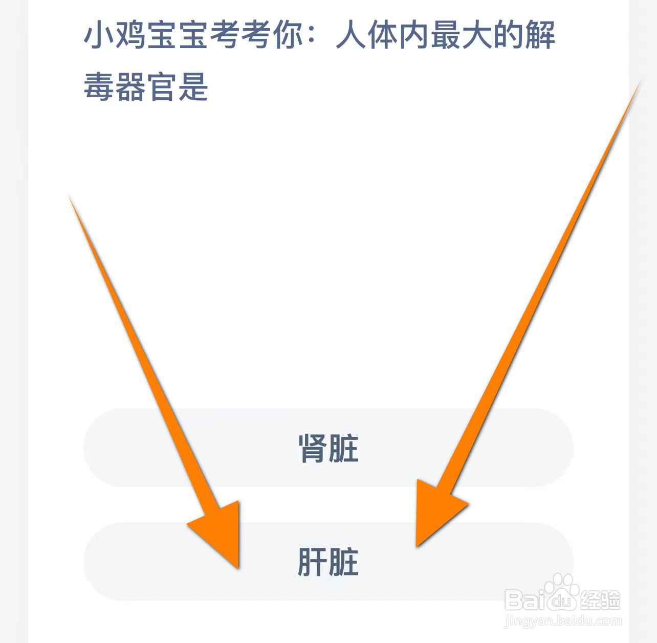 小鸡宝宝考考你:人体内最大的解毒器官是？
