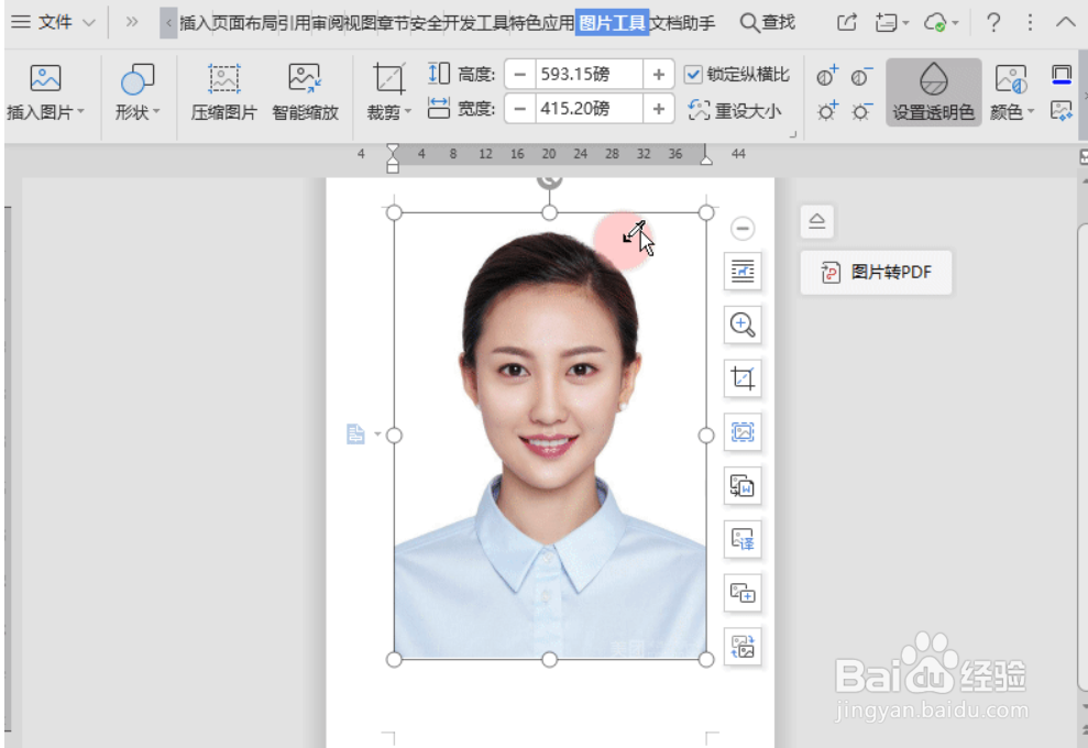 WPS教程:Word如何更换证件照底色