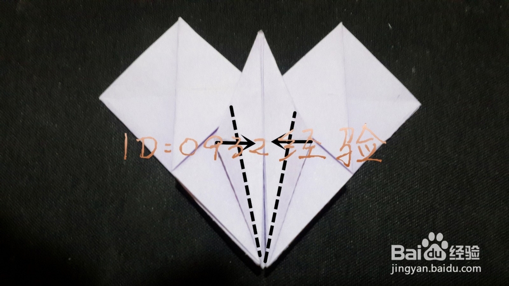 折纸制作：[3]心形纸鹤折纸