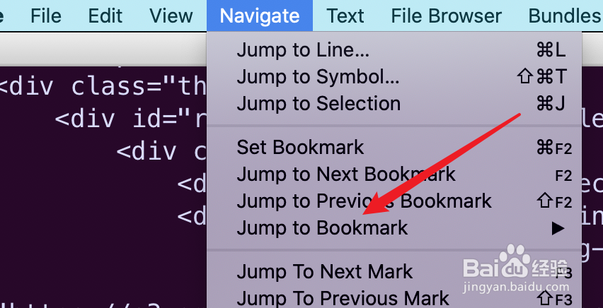 mac版，TextMate创建的书签标记怎么使用？