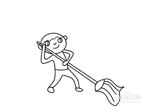 怎么画拖地的男生