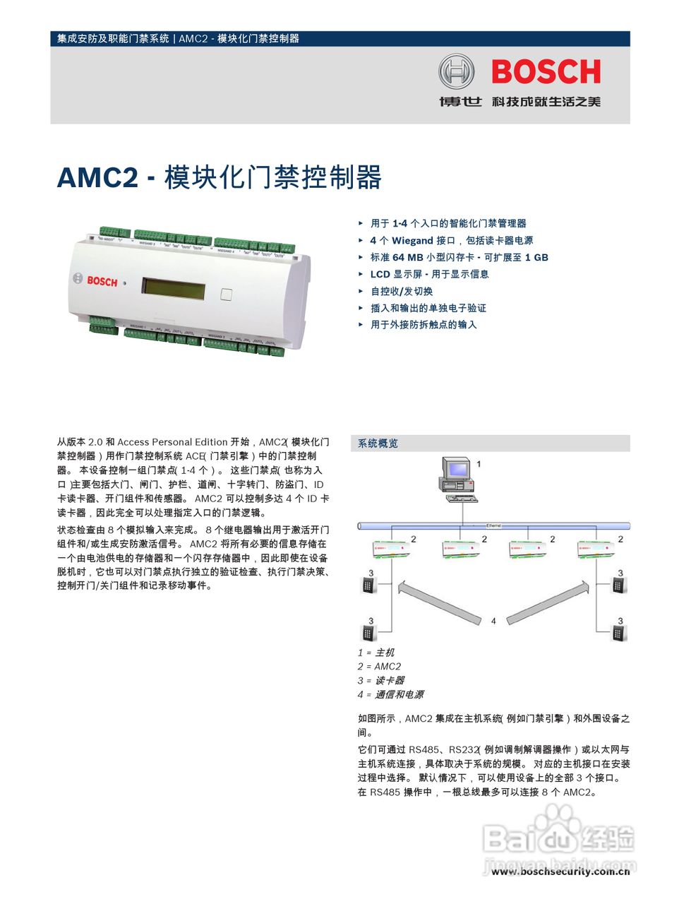 博世AMC2模块化门禁控制器说明书