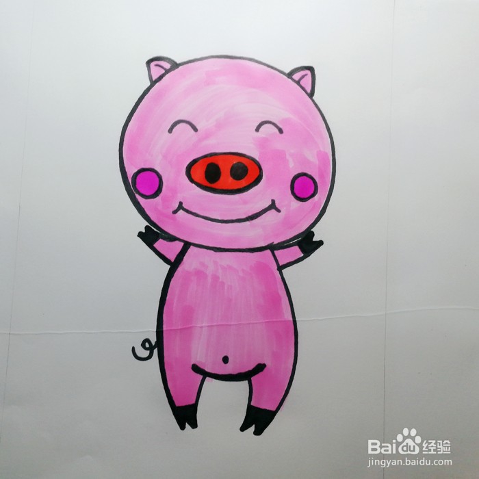 儿童绘本笑眯眯的小猪画法