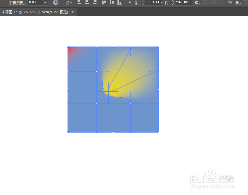 在AI里用网格工具做颜色丰富苹果壁纸