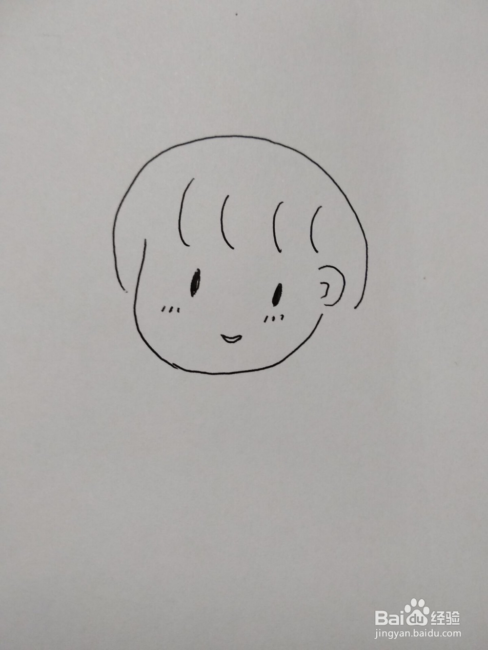 抖音火爆女孩的简笔画方法