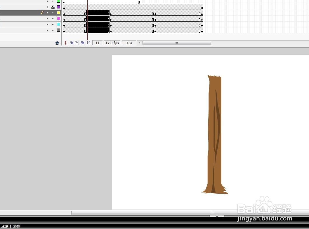 flash制作树木变成木字的动画