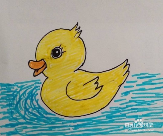 鸭子画法教程。如何画小鸭子,怎么画小鸭子游泳