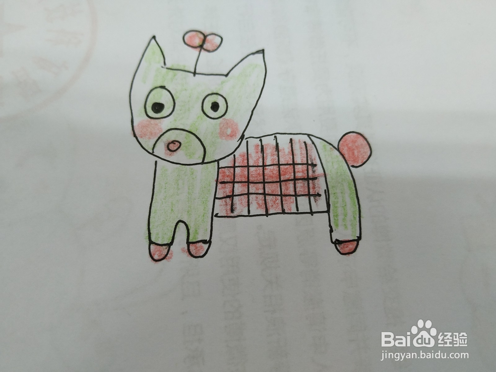 头上长草的小狗简笔画怎么画，怎么画呆萌小狗