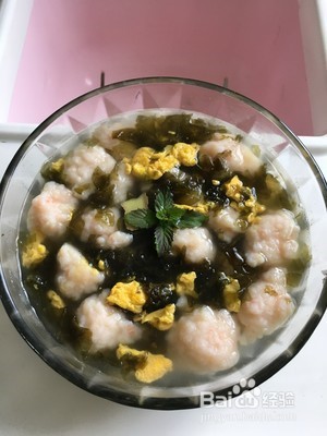 紫菜虾丸蛋花汤