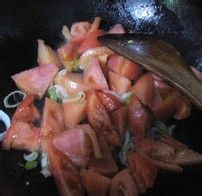 番茄鸡蛋炒花菜的做法