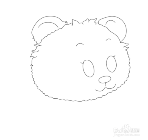 在头部轮廓内画出眼睛,眉毛,鼻子和嘴巴,如图所示.