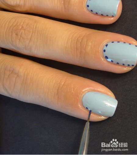 学美甲好不好点花围边美甲教程