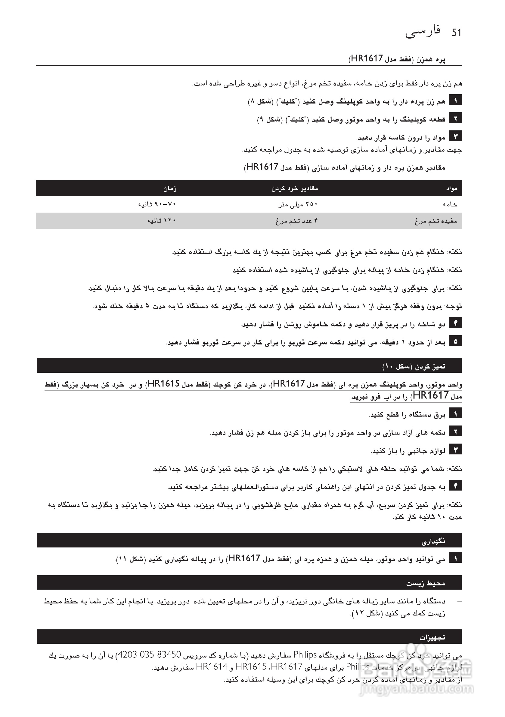 飞利浦HR1617手持式搅拌机使用说明书:[6]