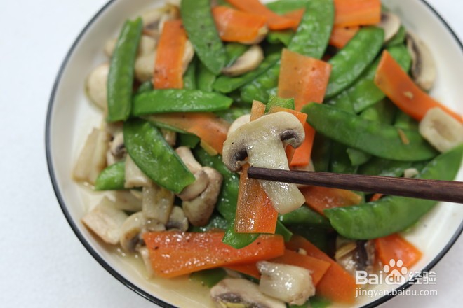荷兰豆炒口菇