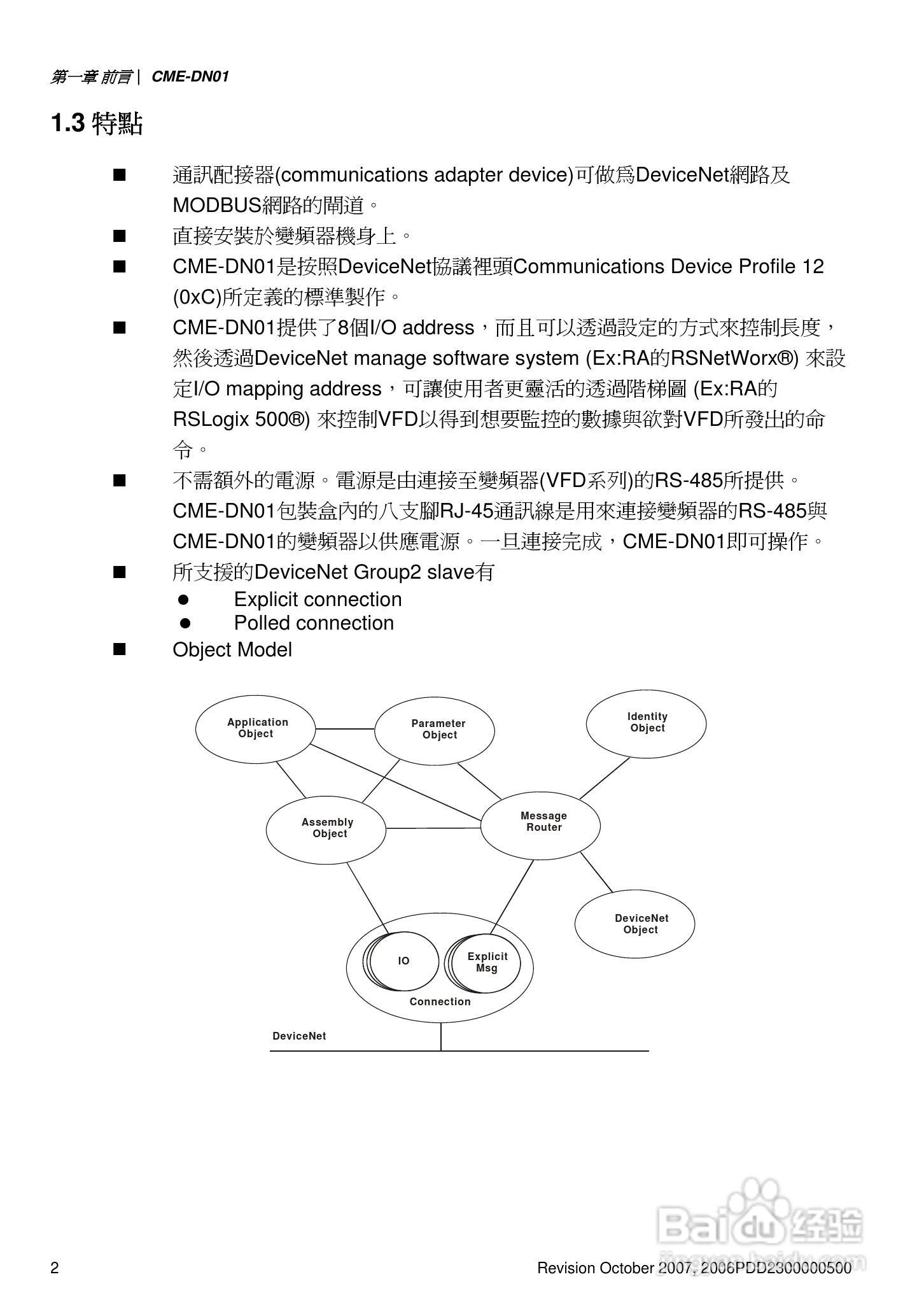 DELTA DeviceNet (CME-DN01)通讯模块说明书:[1]