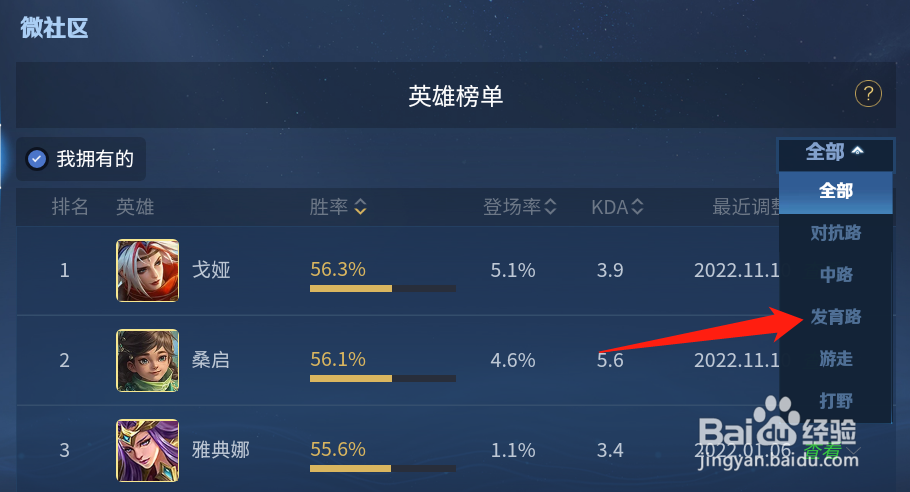 王者如何查看射手英雄胜率榜