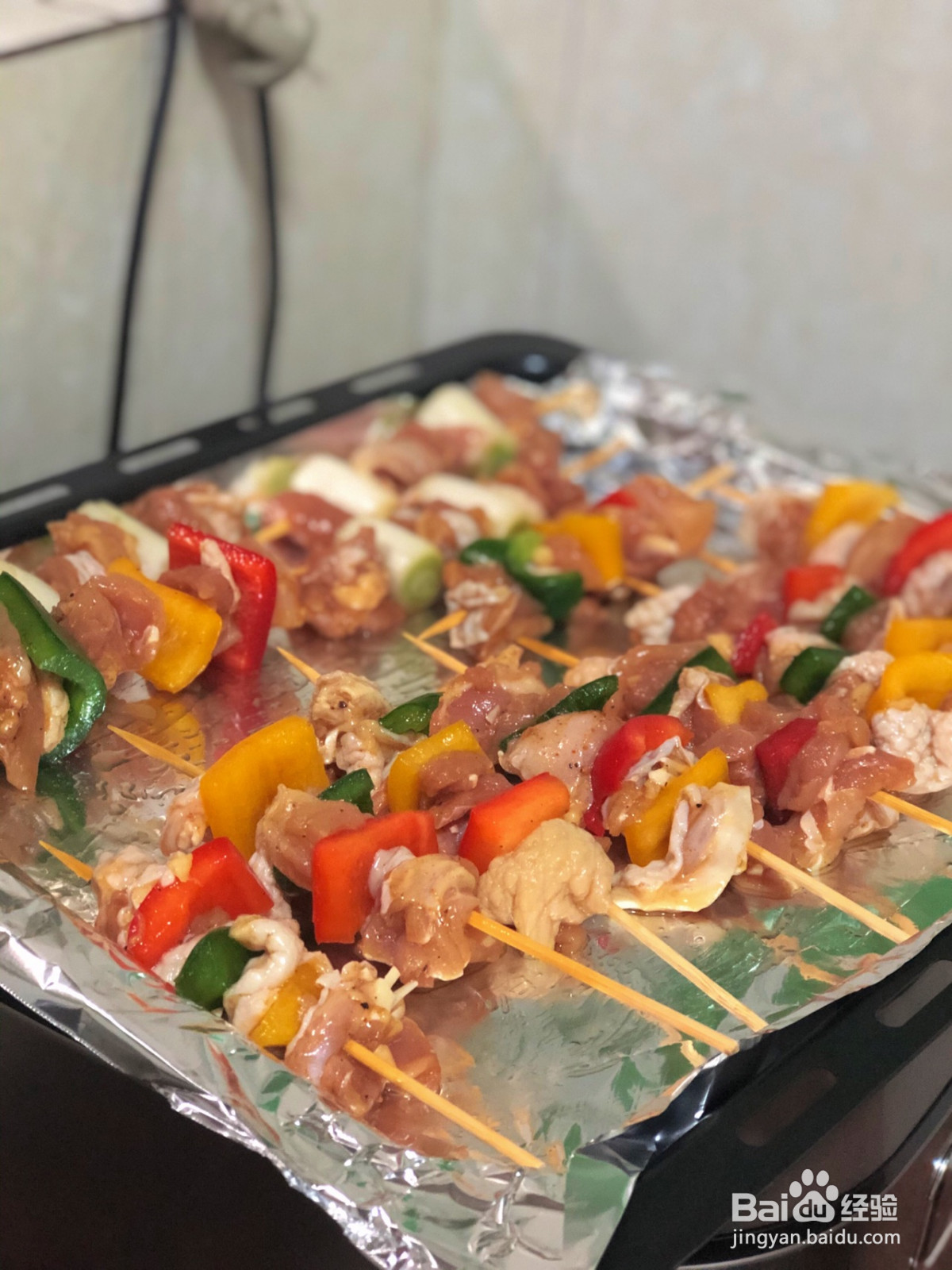 彩椒大葱鸡肉串的做法