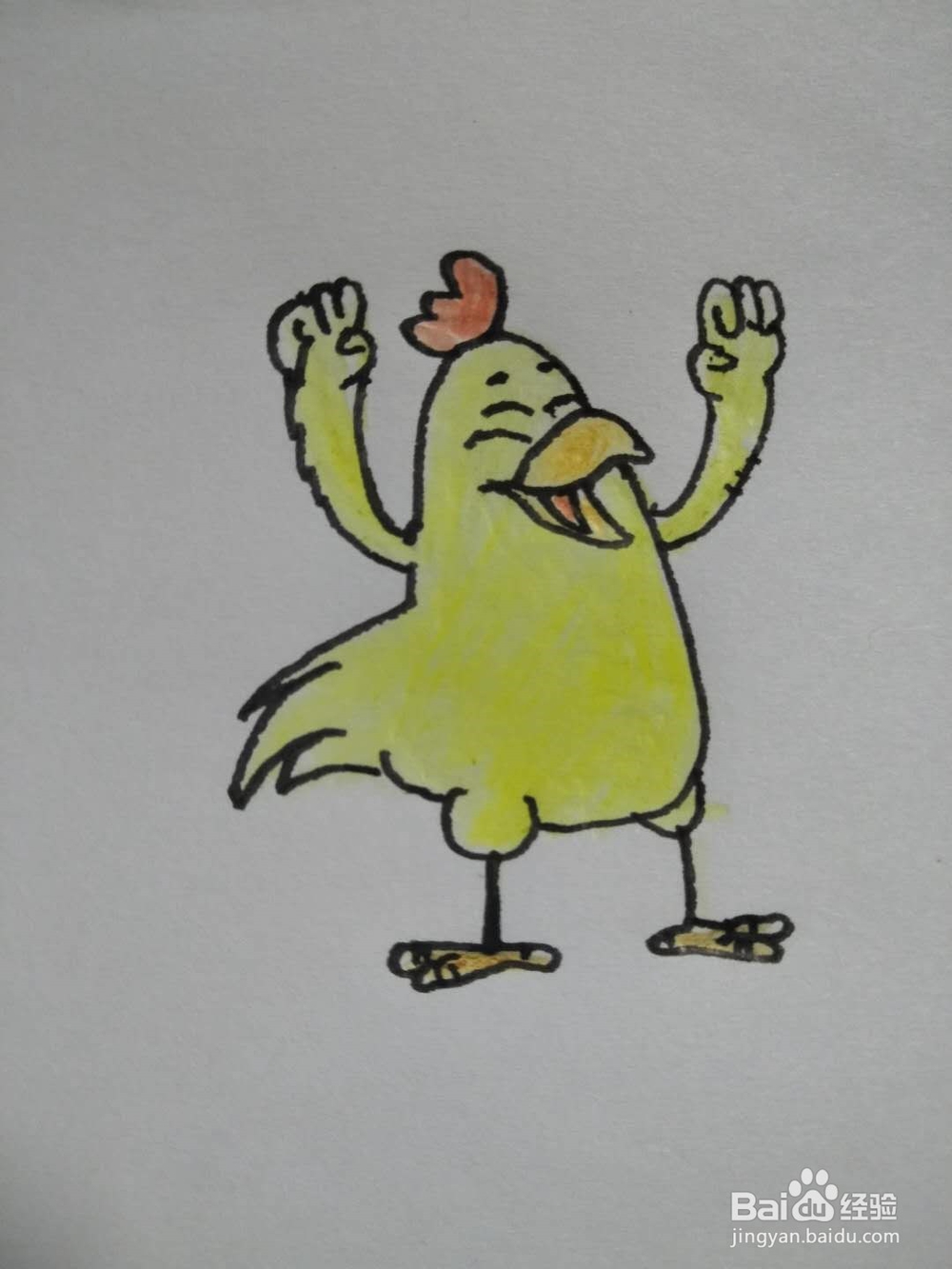 母鸡的简笔画法（四）