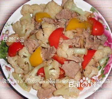 彩椒菜花炒肉