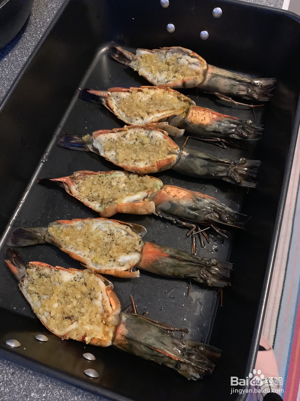 蒜蓉芝士焗大虾对虾海鲜美食教程