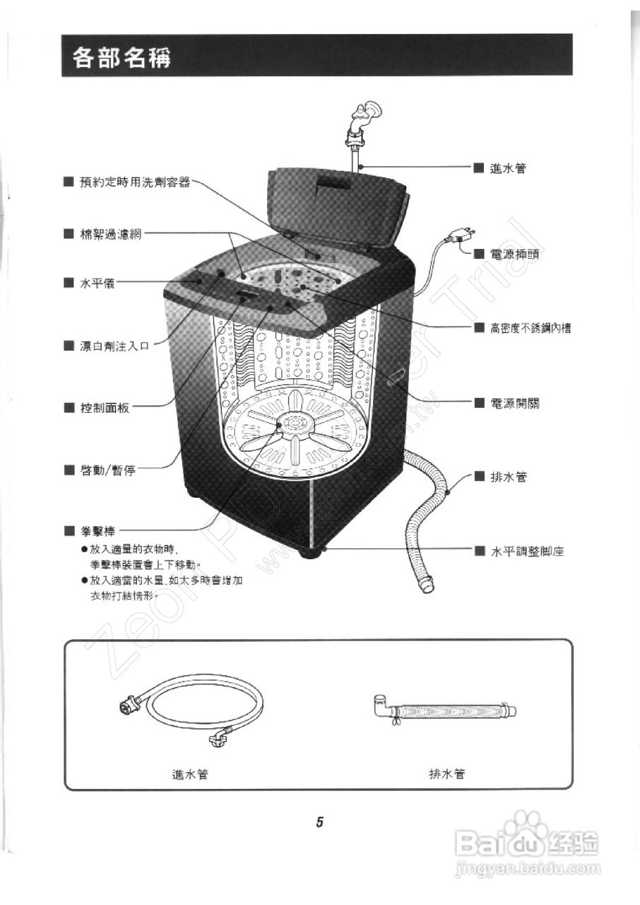 歌林BW-12LS型洗衣机使用说明书:[1]