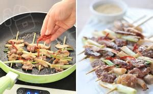 香煎蘑菇牛肉串的做法
