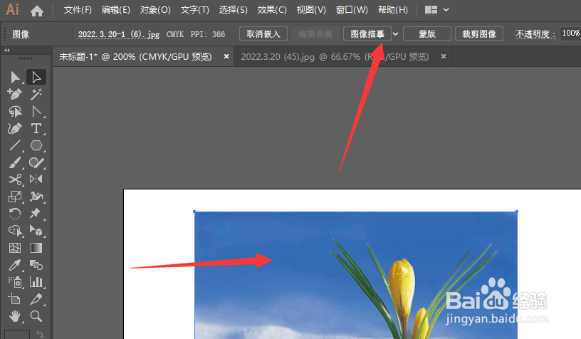 在AI2016中怎么将图片转为矢量图片