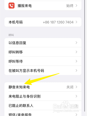 iPhone手机怎么开启静音未知来电