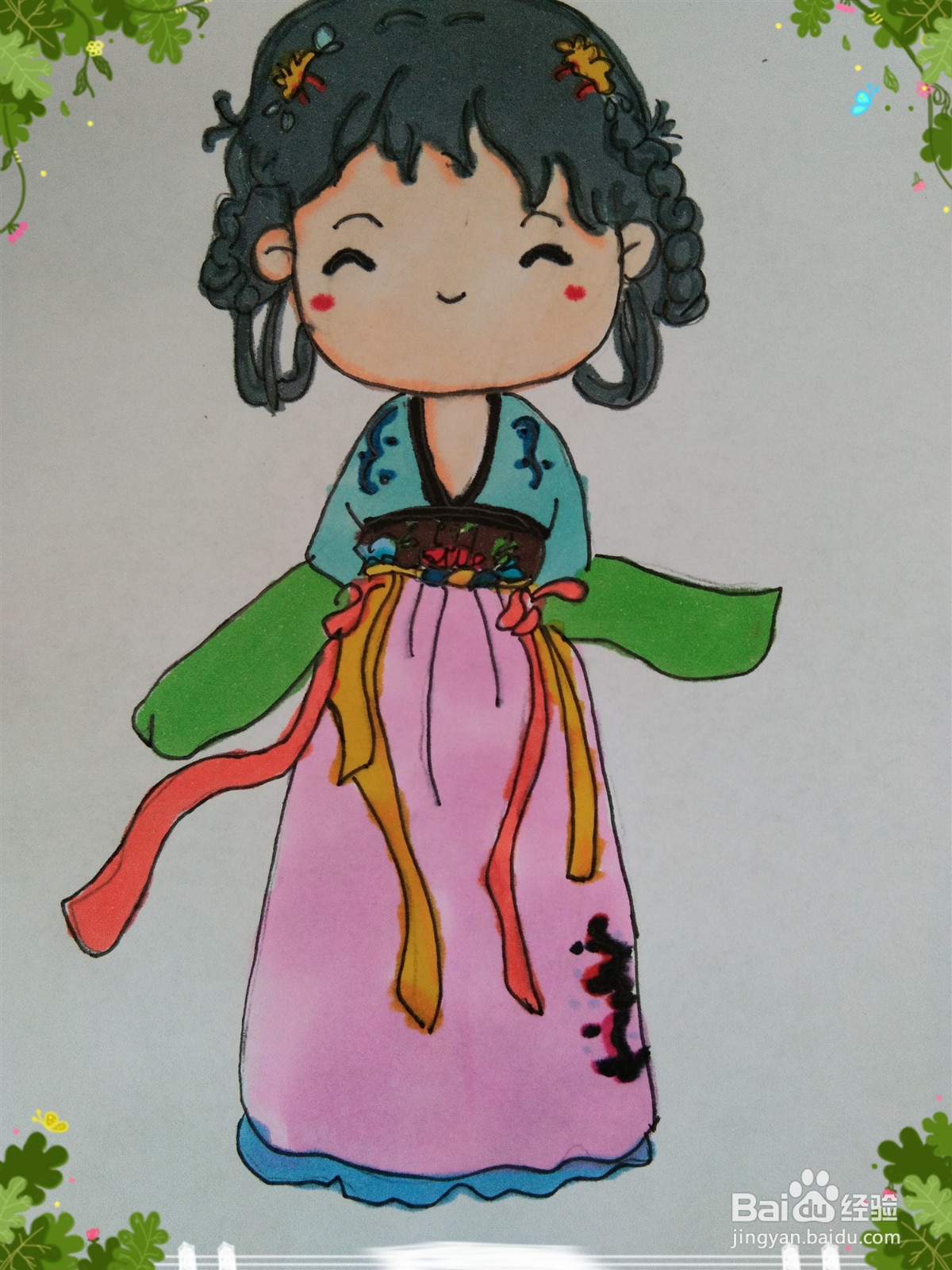 古风少女简笔画怎么画？