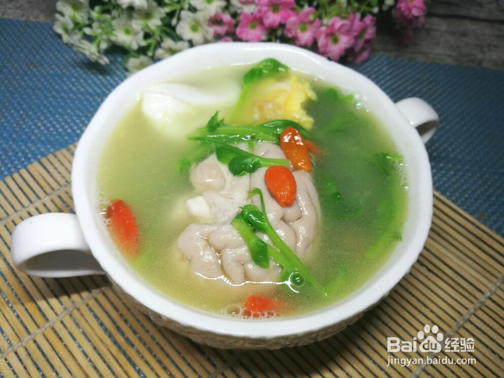 老厨师教你做悦妈鸡蛋豆苗脑花汤