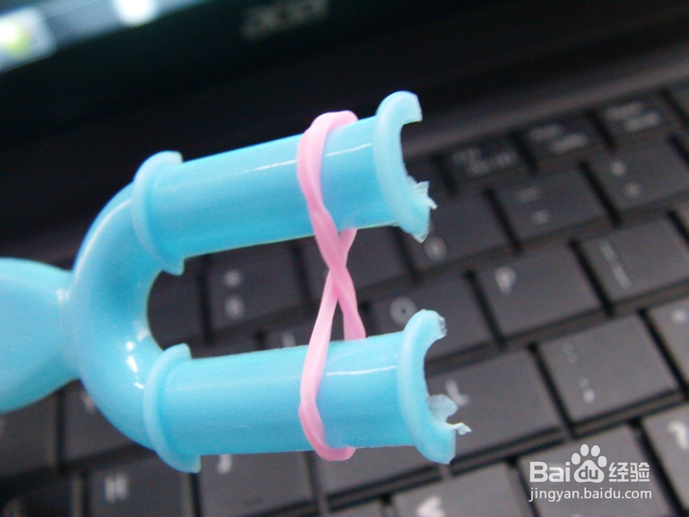 用橡皮筋编的手链哦（双花式）快来学吧