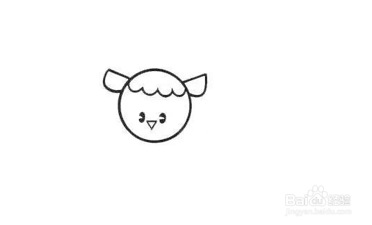 小羊头部简笔画