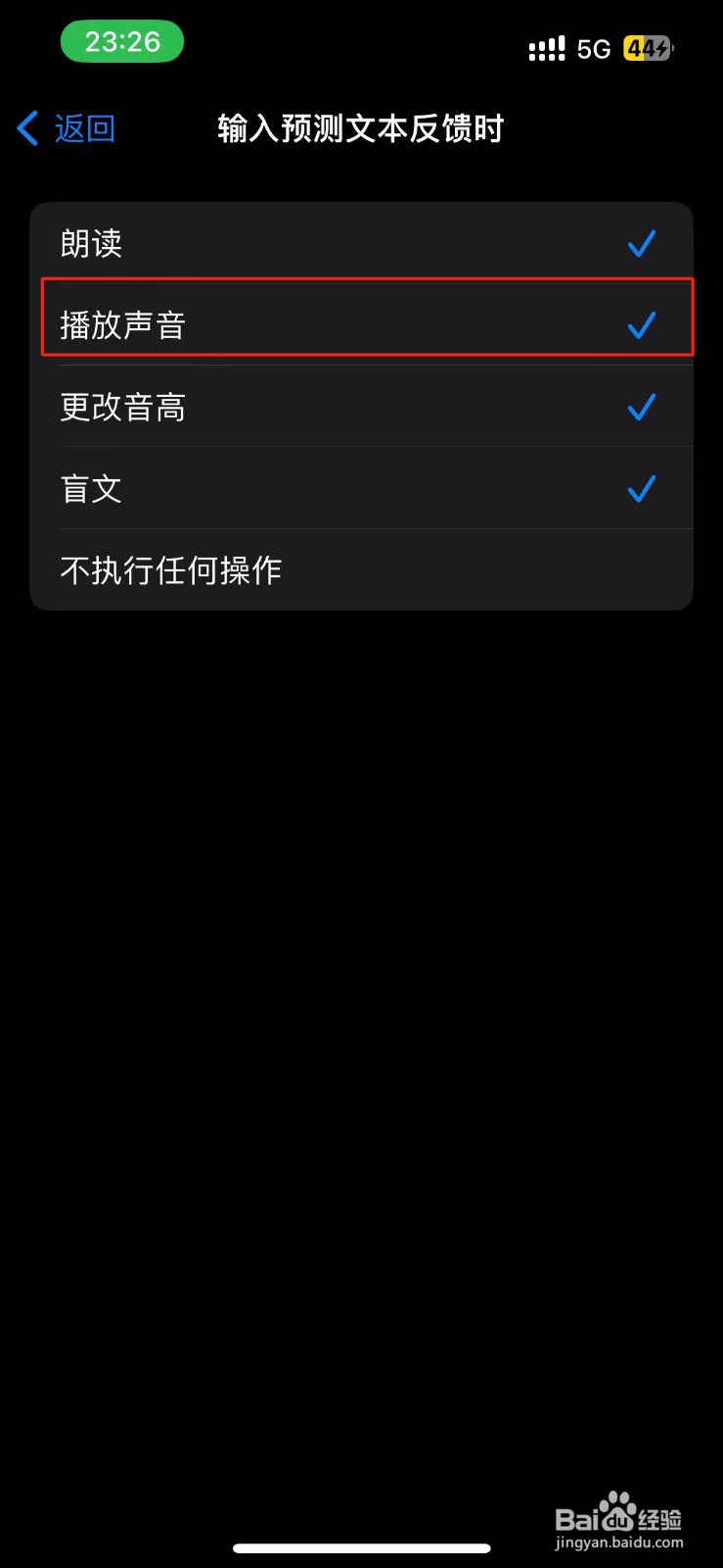 iPhone旁白输入预测文本反馈时怎么设置播放声音