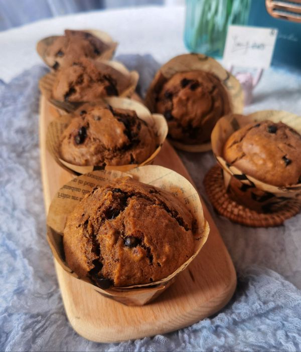 超级好吃红糖核桃巧克力香蕉玛芬蛋糕