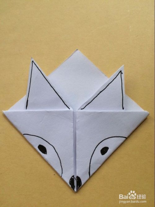 折纸狐狸书签的方法与步骤图解