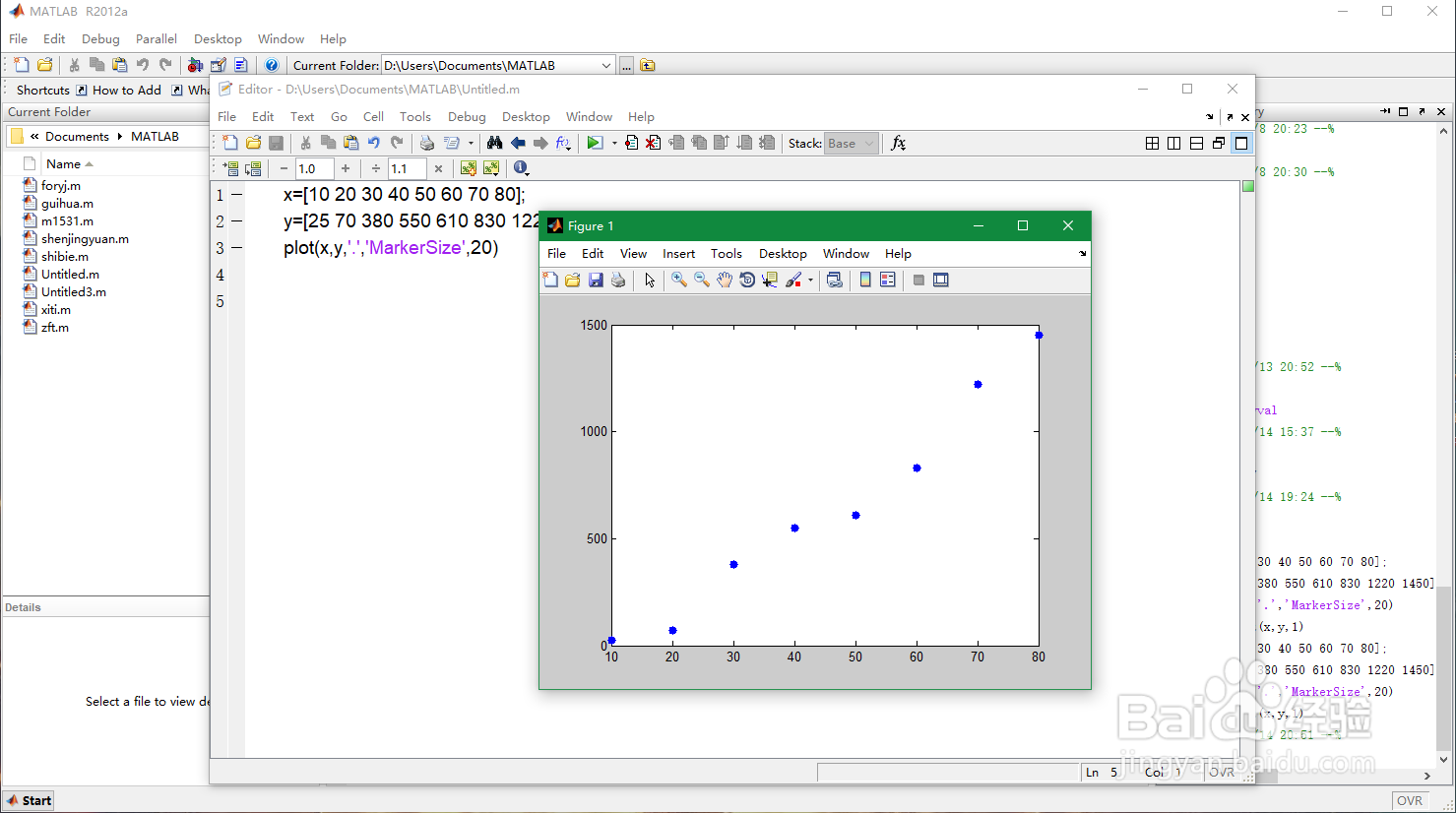 matlab如何画散点图?