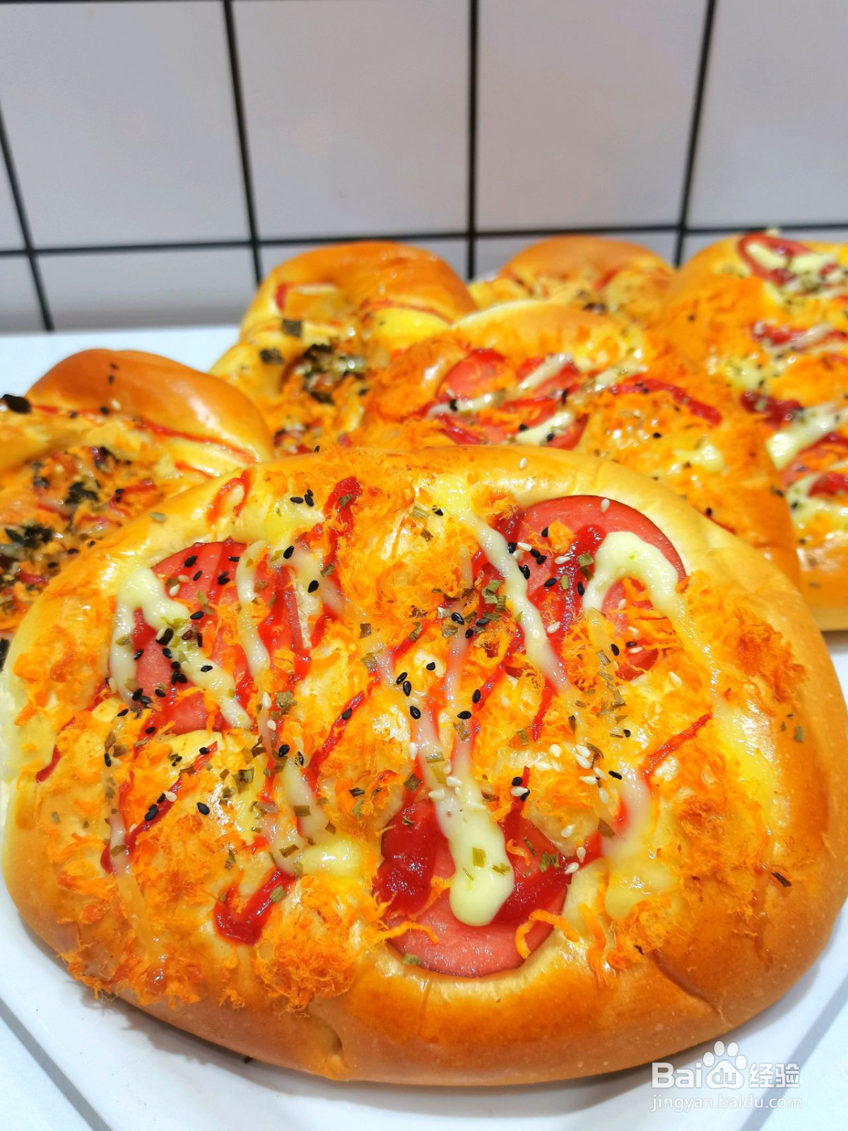 肉松火腿面包的做法