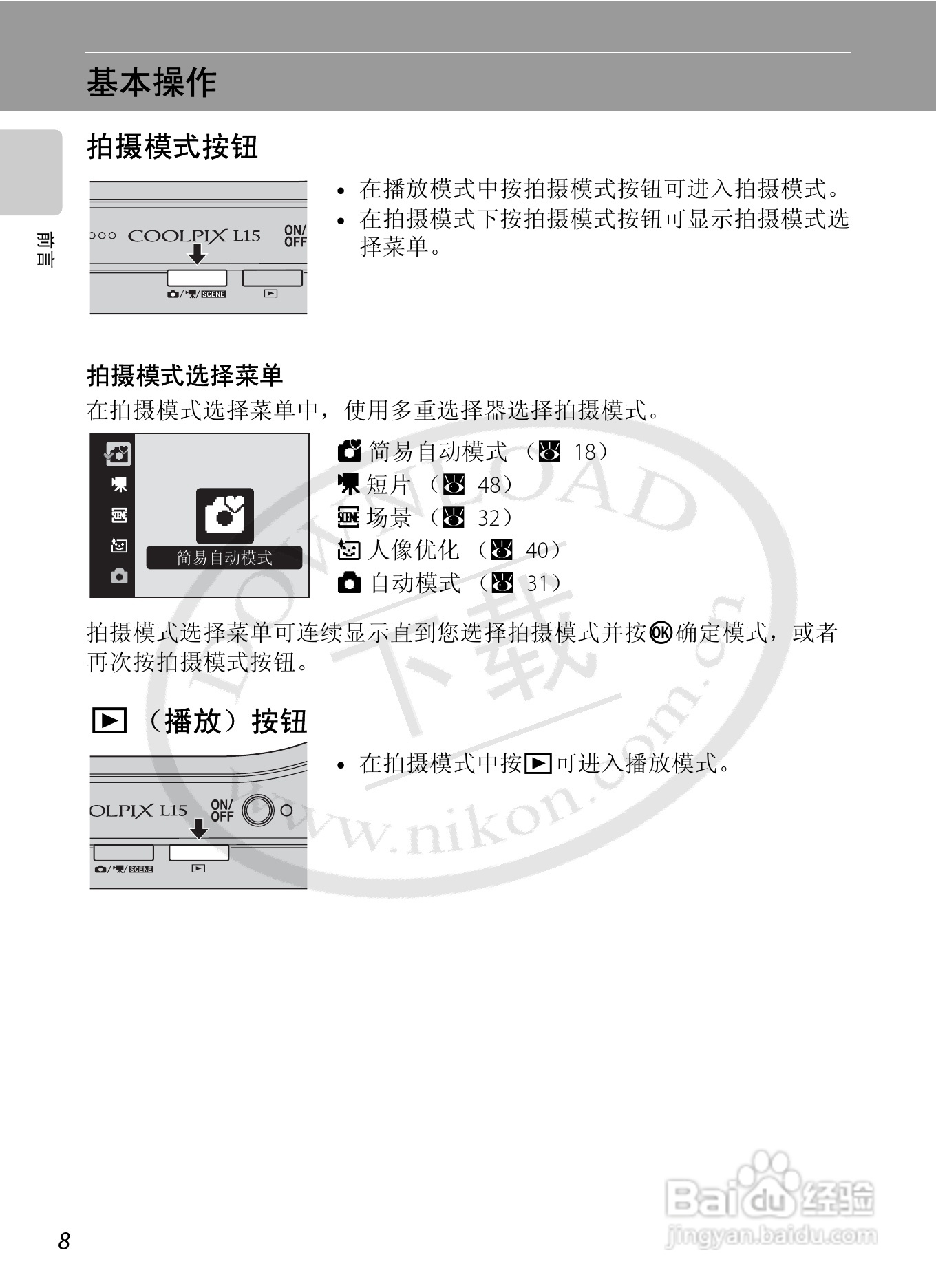 Nikon COOLPIX L15数码相机用户手册:[2]