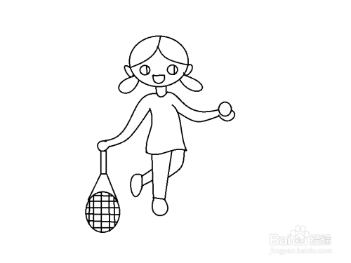 怎么画打网球的女生