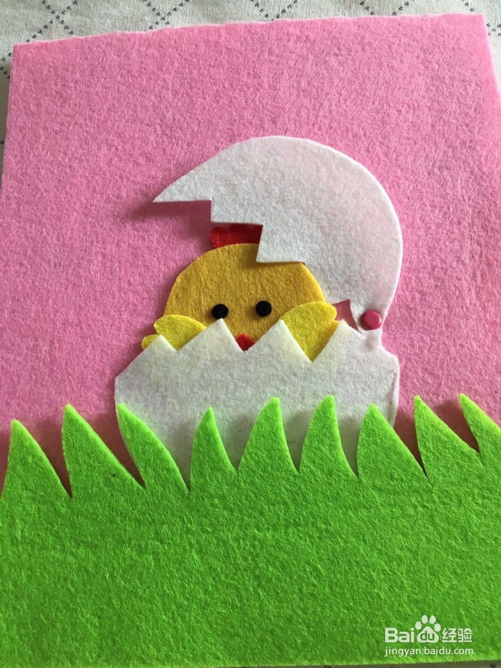 小鸡出壳不织布教程步骤