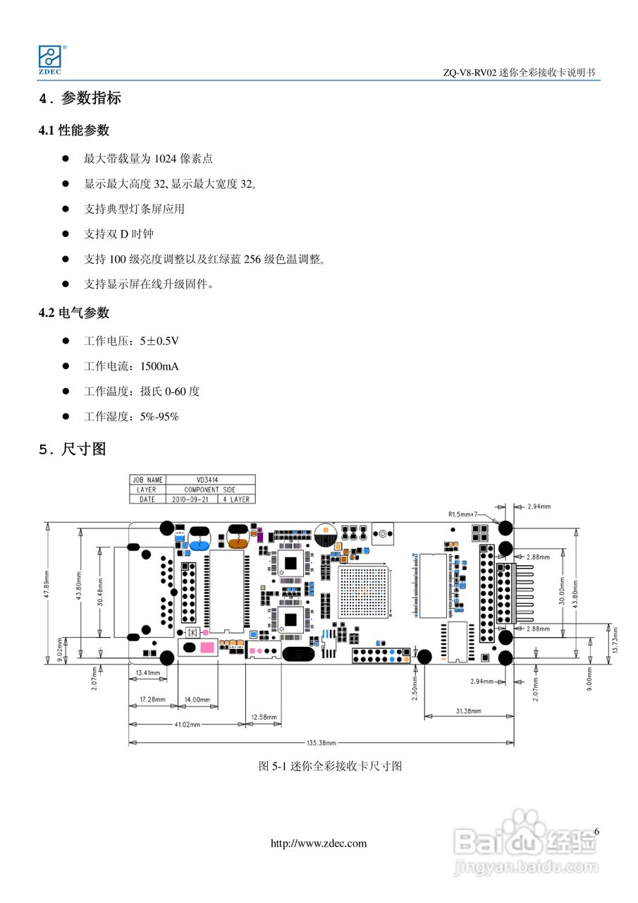 ZQ-V8-RV801接收卡使用说明书