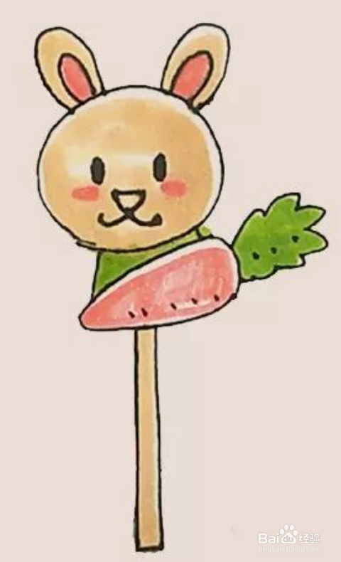 爱吃萝卜的小白兔简笔画
