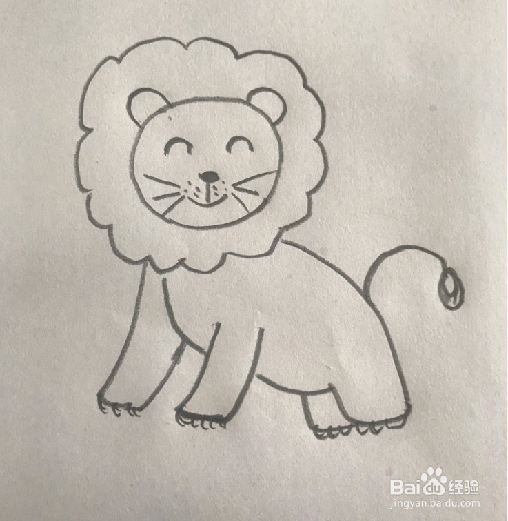 【简笔画】狮子的分步画法
