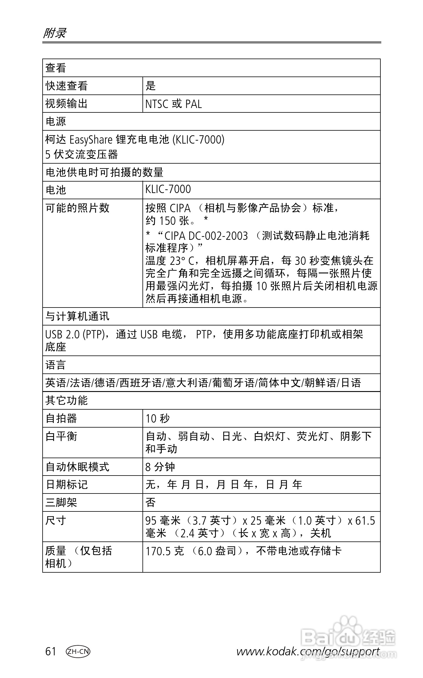 柯达EasyShare LS755变焦数码相机使用说明书:[7]