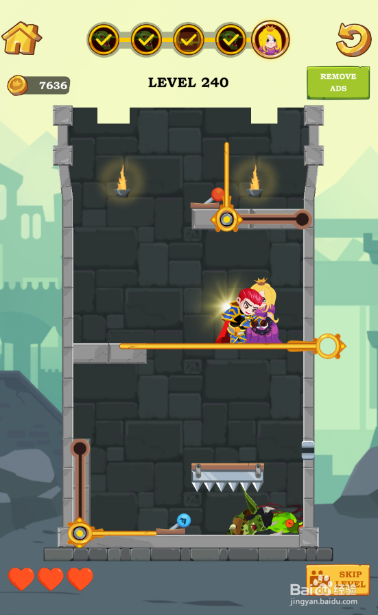 怎样通过小小英雄大营救的Level 240?