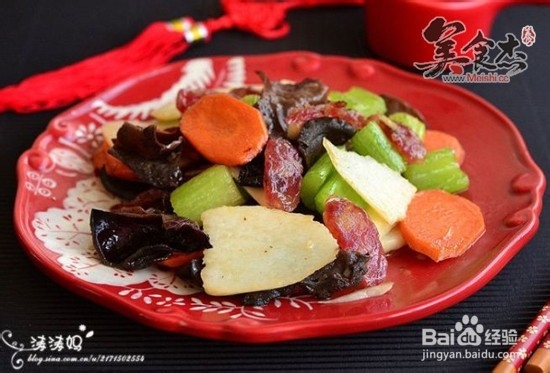 西芹淮山小炒腊肠的详细做法