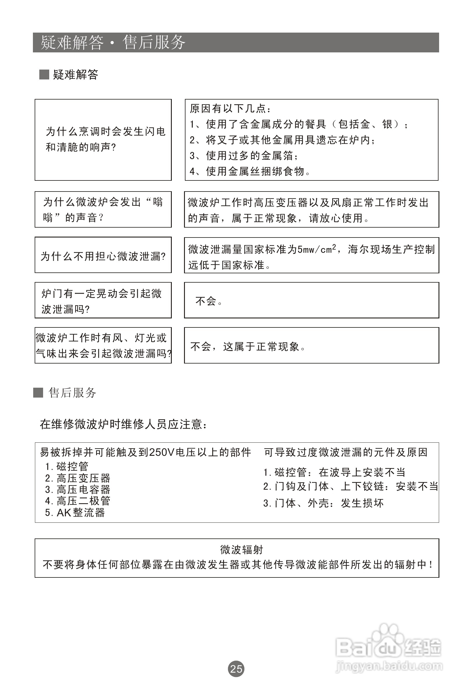 海尔2070EGZA微波炉使用说明书:[2]
