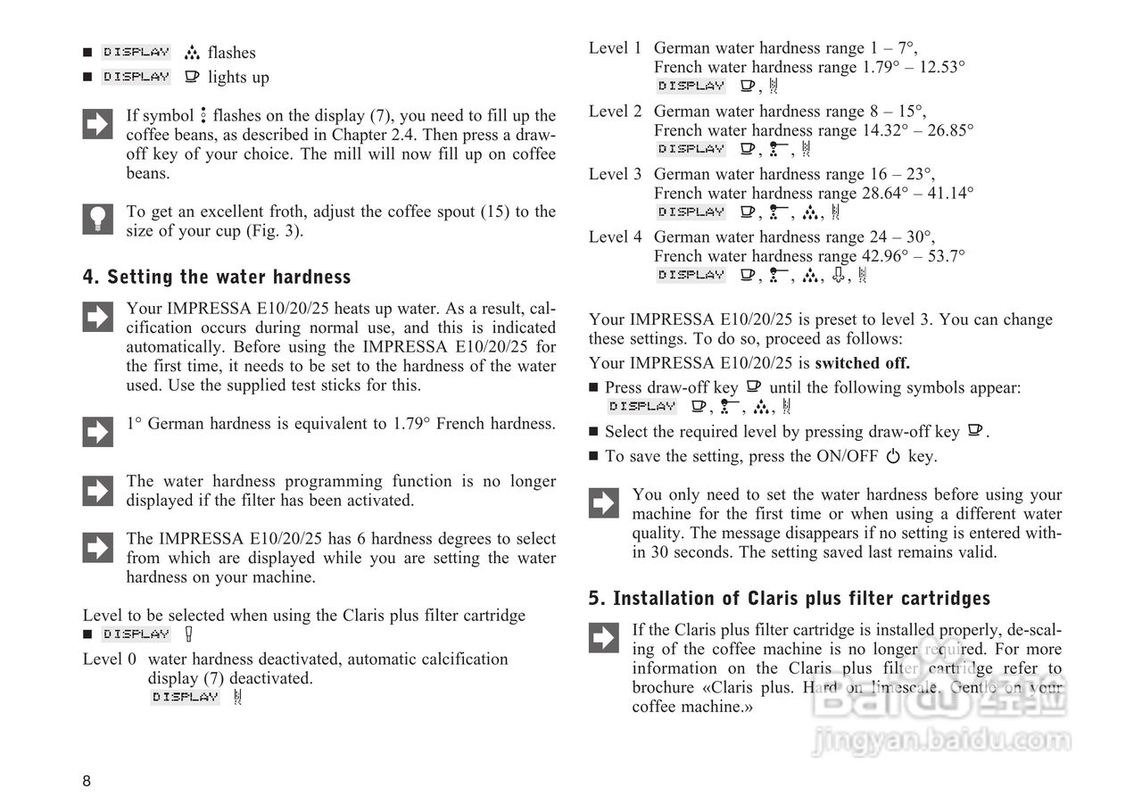 JURA IMPRESSA E25咖啡机使用手册:[1]
